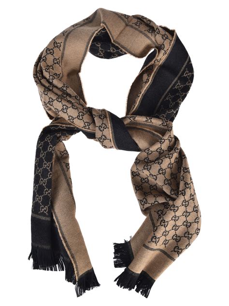 gucci monogram black scarf